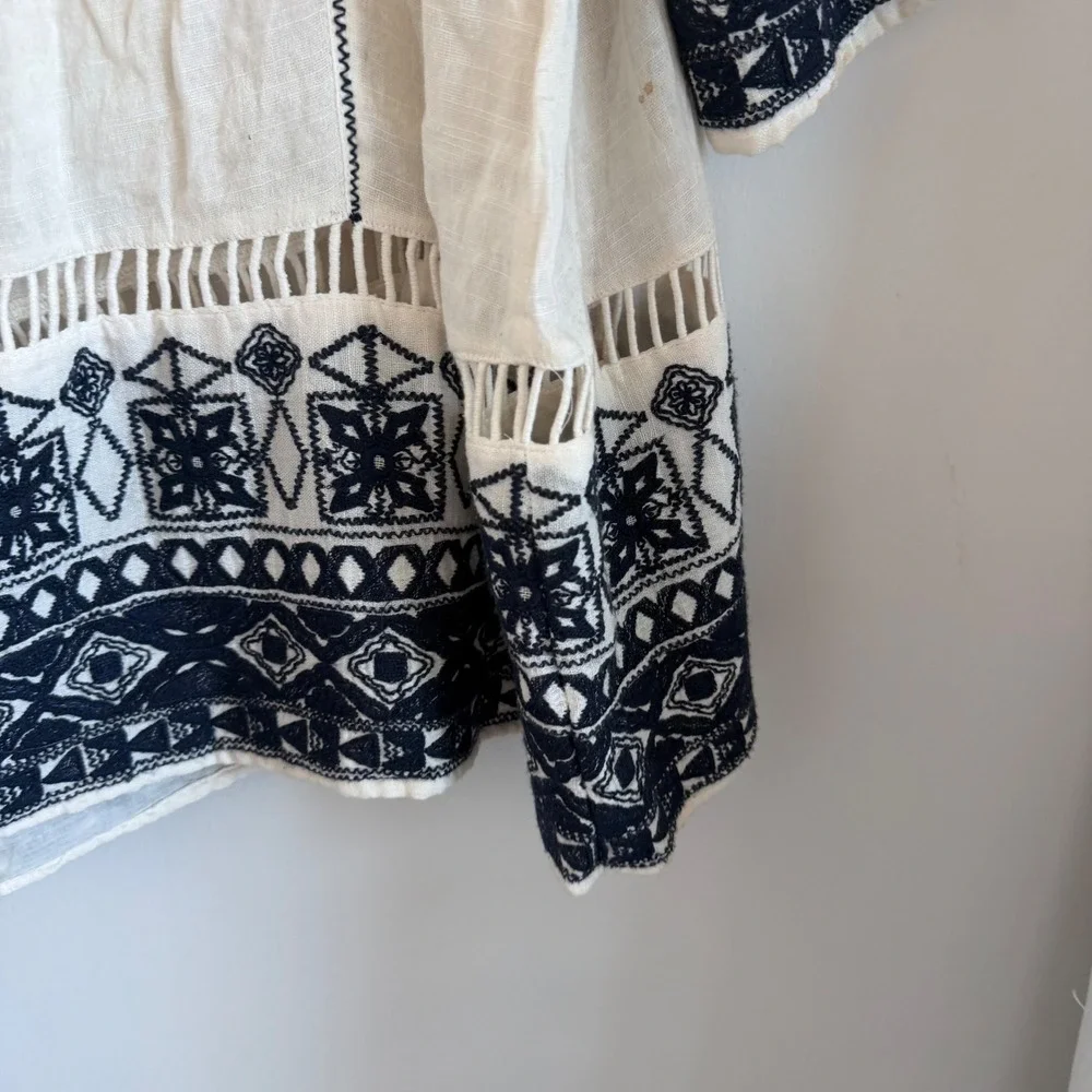 Free People Noyal Counting Stars Embroidered Tunic Size Large